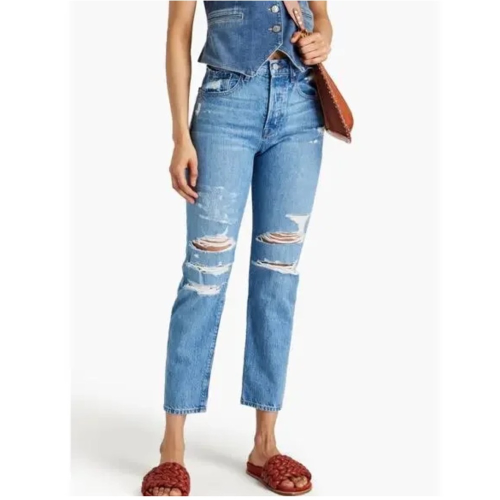 FRAME Le‎ Original Distressed High-Rise Straight-Leg Jeans Size 26